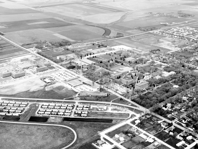 Aerial shot of campus